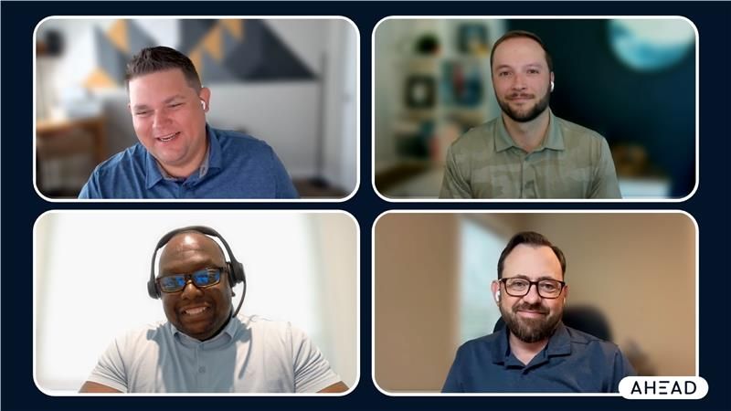 security professionals talking over a group video call